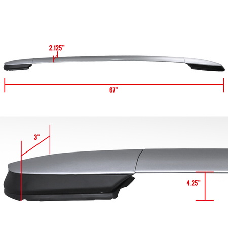 Spec-D Tuning 13-16 Toyota Rav4 Roof Rack - Factory Style Aluminum Silver RRB-RAV413SLOE